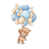 Teddy Bear BLUE Ballon Danke Karte
