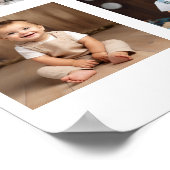 Teddy Bear Blue Ballon Erstes Jahr Foto Meilenstei Poster (Ecke)