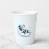 Teddy Bear Blue Balloon Baby Boy Dusche Pappbecher (Rückseite)