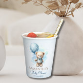 Teddy Bear Blue Balloon Baby Boy Dusche Pappbecher