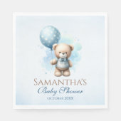 Teddy Bear Blue Balloon Baby Boy Dusche Serviette (Vorderseite)