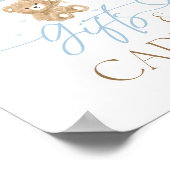 Teddy Bear Blue Balloon Baby Boy Showgeschenk Poster (Ecke)