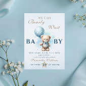 Teddy Bear Blue Balloon Baby Dusche Bearly Einladung