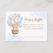 Teddy Bear Blue Balloon Babydusche Begleitkarte (Vorderseite)