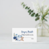 Teddy Bear Blue Balloon Babydusche Windelwanne Begleitkarte (Stehend Vorderseite)