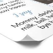 Teddy Bear Blue Balloon Beary First Year Meilenste Poster (Ecke)