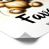 Teddy Bear Blue Balloon Birthday Favor Sign Poster (Ecke)