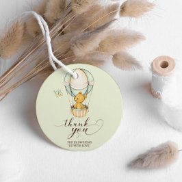 Teddy Bear Blue Balloon Danke, Baby Show Geschenkanhänger