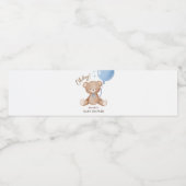 Teddy Bear Blue Balloon | Kinderdusche Wasser Wasserflaschenetikett (Einzelnes Label)