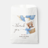 Teddy Bear Blue Balloon Niedlich Boy Baby Dusche Geschenktütchen (Vorderseite)