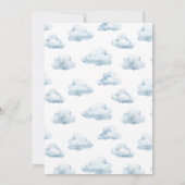 Teddy Bear Blue Balloon Oh Boy Baby Dusche Einladung (Rückseite)