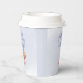 Teddy Bear Blue Balloon Wassercolor Babydusche Pappbecher (Rechts)