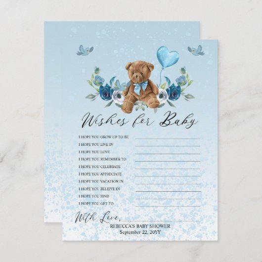 Teddy Bear Blue Balloon will Baby Game (Vorne/Hinten)