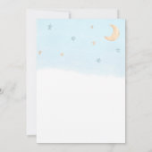 Teddy Bear Blue Balloon Wolken & Stars Babydusche Einladung (Rückseite)