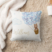 Teddy Bear Blue Balloons Baby Kinderzimmer Kissen (Decke)