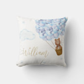 Teddy Bear Blue Balloons Baby Kinderzimmer Kissen (Vorderseite)