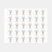 Teddy Bear Blue Balloons Babydusche Danke Labrador Etiketten (Blatt)