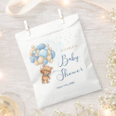 Teddy Bear Blue Balloons Babydusche Gefallen Beute Geschenktütchen (Ausgeschnitten)