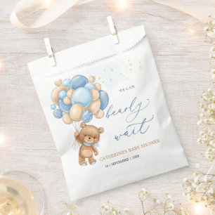 Teddy Bear Blue Balloons Babydusche Gefallen Beute Geschenktütchen