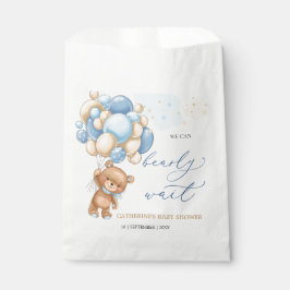 Teddy Bear Blue Balloons Babydusche Gefallen Beute Geschenktütchen
