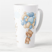 Teddy Bear Blue Balloons Babydusche Milchtasse (Rechte Ecke)