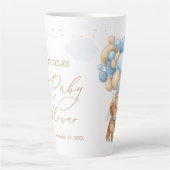 Teddy Bear Blue Balloons Babydusche Milchtasse (Vorderseite)