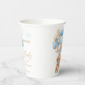 Teddy Bear Blue Balloons Babydusche Pappbecher (Links)