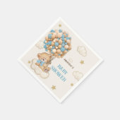 Teddy Bear Blue Balloons Babydusche Serviette (Ecke)