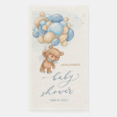 Teddy Bear Blue Balloons Babydusche Serviette (Vorderseite)