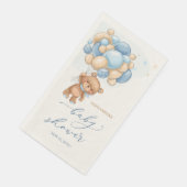 Teddy Bear Blue Balloons Babydusche Serviette (Ecke)