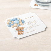 Teddy Bear Blue Balloons Babydusche Untersetzer (angewinkelt)