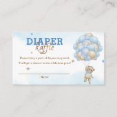 Teddy Bear Blue Balloons Babydusche Windelwanne Ra Begleitkarte (Vorderseite)