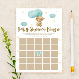 Teddy Bear Blue Balloons Bingo Baby Showspiel