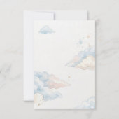 Teddy Bear Blue Balloons bow Baby Boy Dankeskarte (Rückseite)