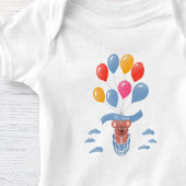 Teddy Bear Blue Balloons Boy Name Baby Strampler
