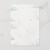 Teddy Bear Blue Balloons Clouds Baby Boy Begleitkarte (Rückseite)