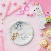  Teddy Bear Blue Balloons Clouds Baby Boy Pappteller (Party)