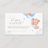Teddy Bear Blue Balloons Diaper Raffle Begleitkarte (Vorderseite)