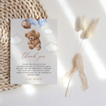 Teddy Bear, Blue Balloons, erster Geburtstag