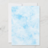 Teddy Bear Blue Balloons Gold Stars Taufe Dankeskarte (Rückseite)