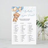 Teddy Bear Blue Balloons Was ist in eurem Purse Ga (Stehend Vorderseite)