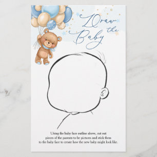 Teddy Bear Blue Balloons Zeichnete das Baby Game