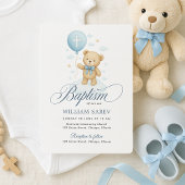 Teddy Bear Blue Boy Taufe Einladung