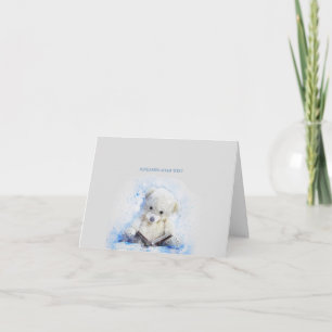 Teddy Bear Blue Foto Vielen Dank Notecard Dankeskarte