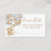 Teddy Bear Blue Heart & Balloon Baby Boy Show Begleitkarte (Vorderseite)