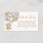 Teddy Bear Blue Heart & Balloon Baby Boy Show Begleitkarte (Vorderseite)