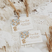 Teddy Bear Blue Heart & Balloon Baby Boy Show Begleitkarte