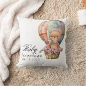 Teddy Bear Blue Hot Air Ballon Baby Throw Kissen (Decke)