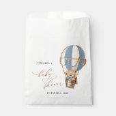 Teddy Bear, Blue Hot Air Ballon, Babydusche Geschenktütchen (Vorderseite)