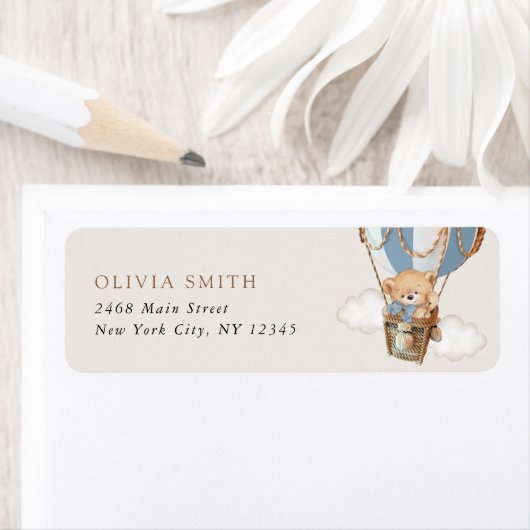 Teddy Bear, Blue Hot Air Ballon, erster Geburtstag (Insitu)